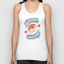 Sleepy Armadillo – Navy Blue and Red Unisex Tank Top