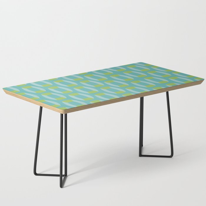 Retro Mid Century Modern Teal Abstract Pattern  Coffee Table