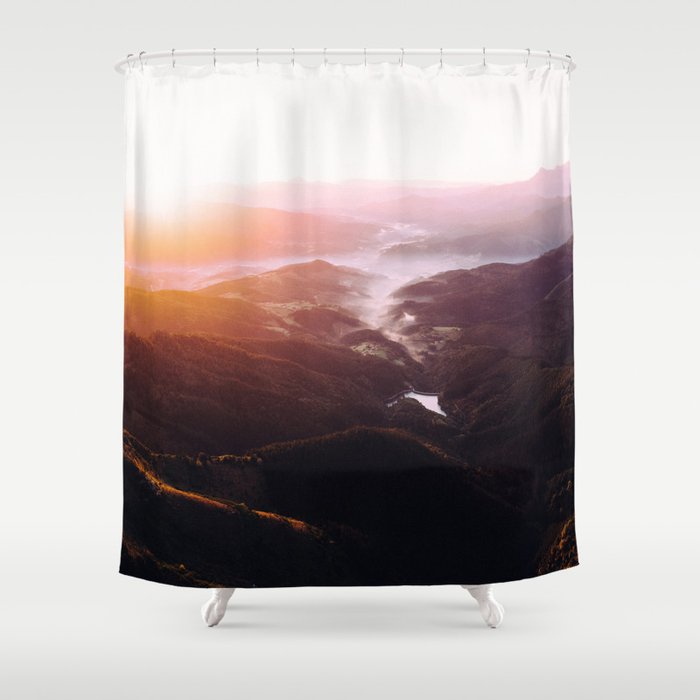 Morning Glory Mountain Landscape Shower Curtain