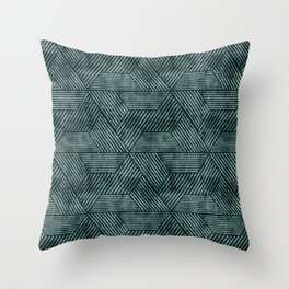 cadence triangles - dark green Throw Pillow