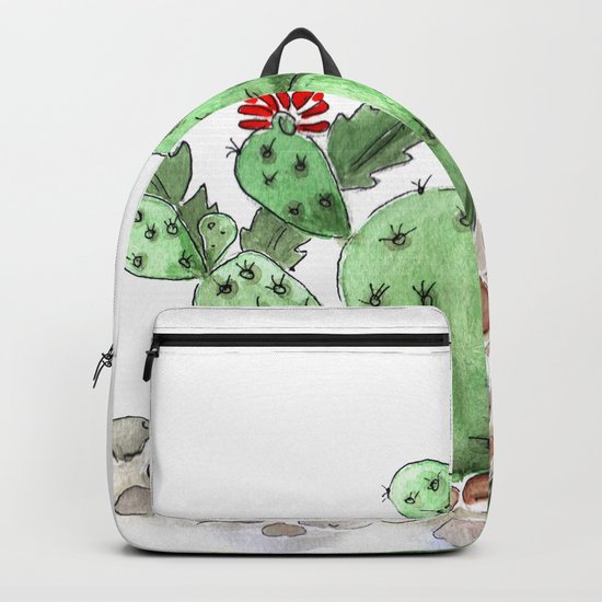 Cactus watercolor illustration Backpack