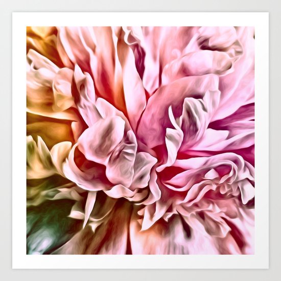 Painted Peony Warm Art Print