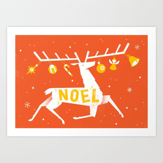 Christmas Reindeer Art Print