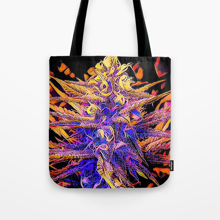 Cannabis on Glowing Fire Tote Bag