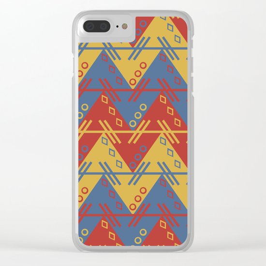 Tribal Zigzag Line Pattern Clear iPhone Case