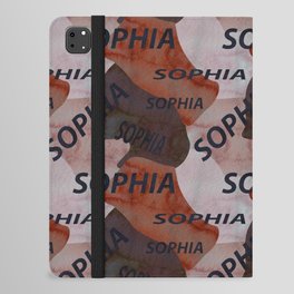 Sophia pattern in brown colors and watercolor texture iPad Folio Case