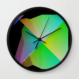 RGB (red gren blue) pixel grid planes crossing at right angles Wall Clock