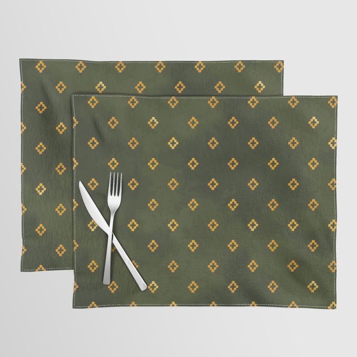 Green and Gold Diamond Deco Placemat