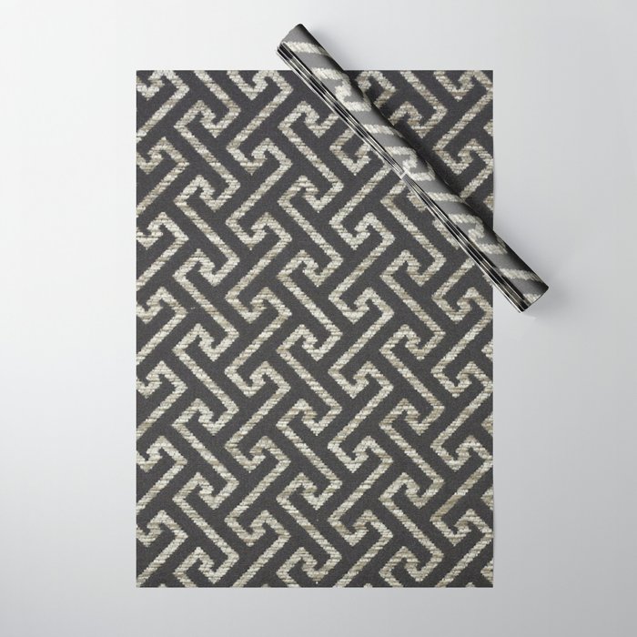 Black and White Repeat Pattern 14 Wrapping Paper