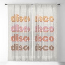 Retro Disco Print Sheer Curtain