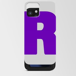 R (Violet & White Letter) iPhone Card Case