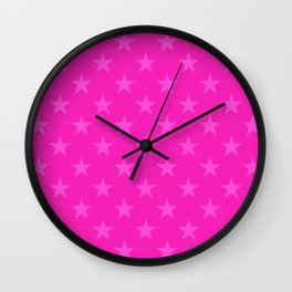 Pink stars pattern Wall Clock