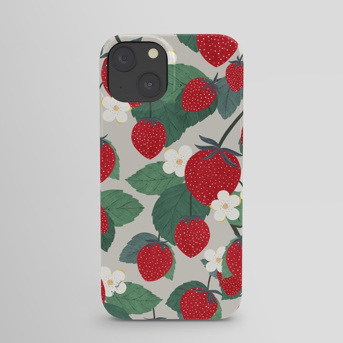 Strawberries pattern iPhone Case