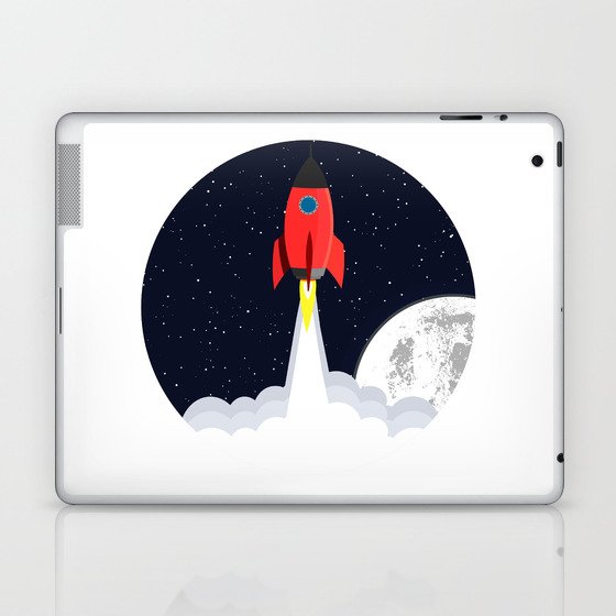 Cartoon rocket blast off Laptop & iPad Skin