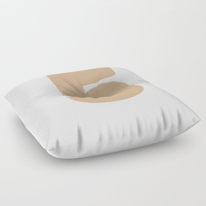 5 (Tan & White Number) Floor Pillow