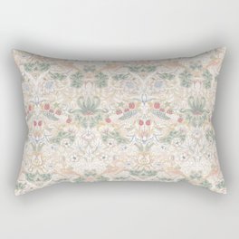 William Morris Vintage Strawberry Thief Soft Cream Pattern Rectangular Pillow