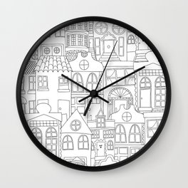 Row Houses Wall Clock