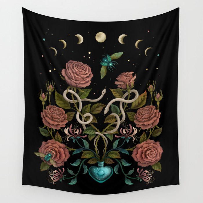 Rose and Honeysuckle Wall Tapestry