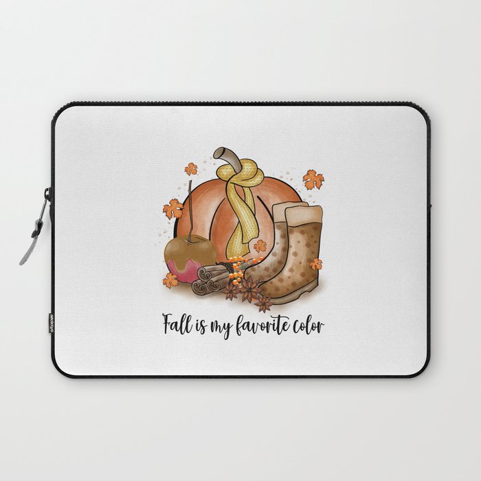 Fall is my favorite color pumpkin design Laptop Sleeve