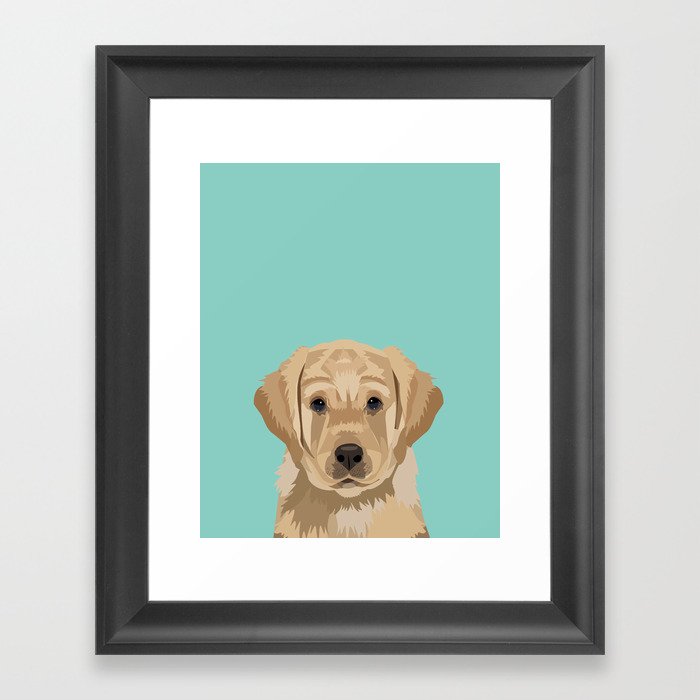 Labrador puppy pet portrait wall art and gifts for dog breed lovers Framed Art Print
