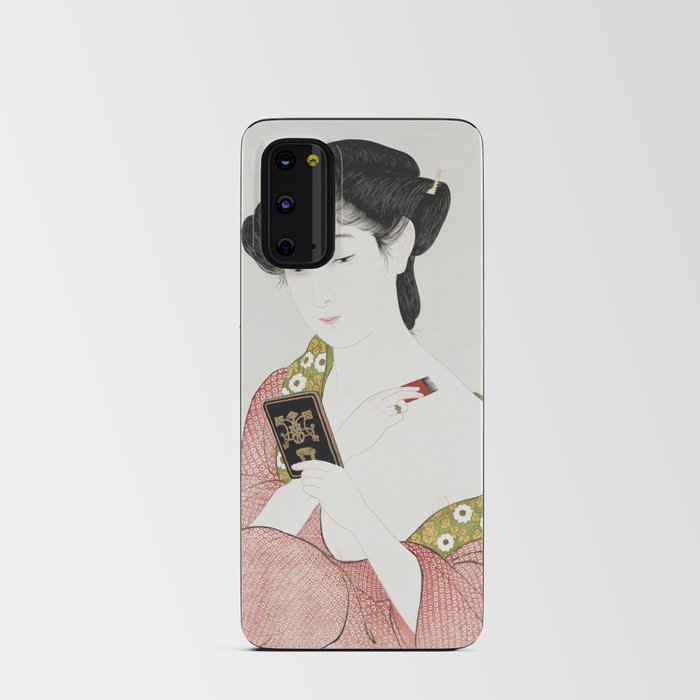 Woman Applying Powder Android Card Case
