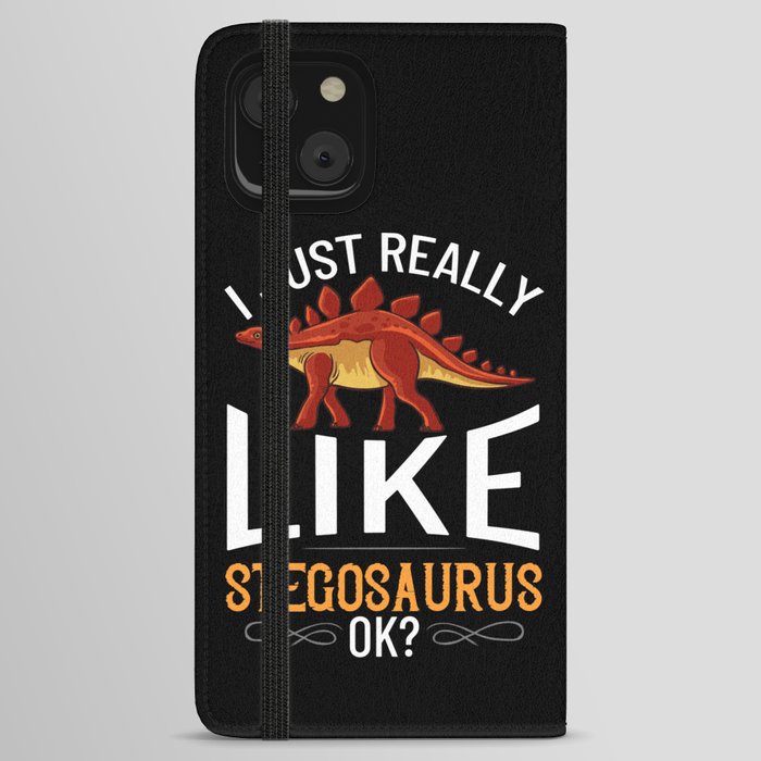 Stegosaurus Dinosaur Fossil Skull Skeleton iPhone Wallet Case