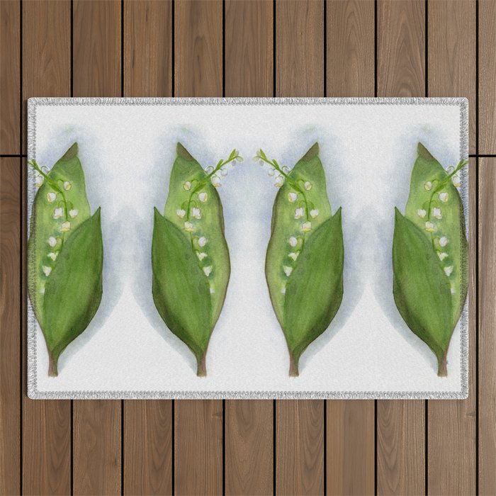 Lily of the Valley, May Birth Flower Outdoor Rug