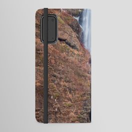 Gljufrabui waterfall narrow canyon with wedged boulder | Iceland long exposure silky water  Android Wallet Case