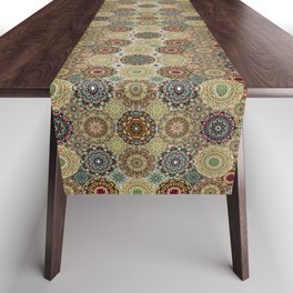 Kaleidoscope of Gems and Jewels Neutral Table Runner