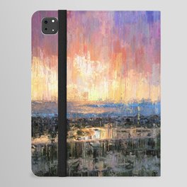 Prismatic Sunrise Showers Abstract Drip Paint Landscape iPad Folio Case