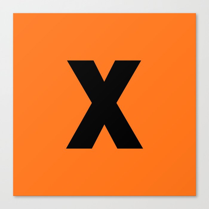 letter X (Black & Orange) Canvas Print
