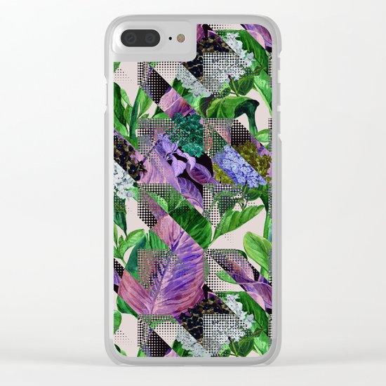 Floral and Geometric Clear iPhone Case