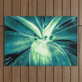 green succulent leaves texture background Outdoor Rug