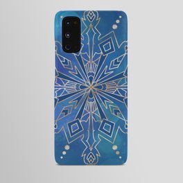 Snowflake Gold Blue Android Case