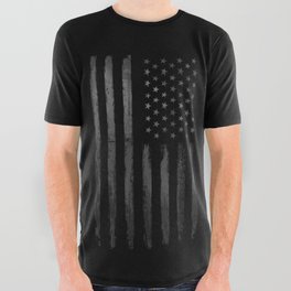 Grey American flag All Over Graphic Tee