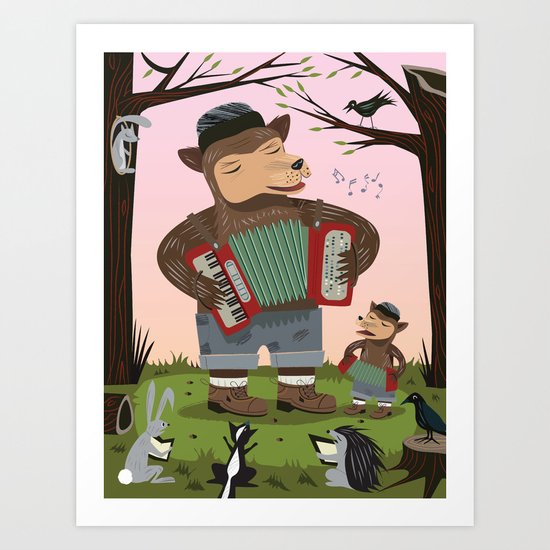 The Accordion Bears Art Print