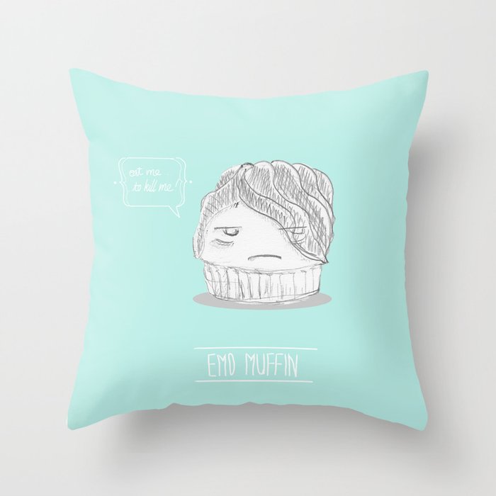 emo muffin Throw Pillow