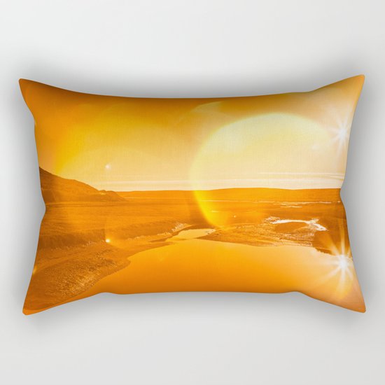 Twin Suns of Point Reyes - Gold Bokeh Bliss Rectangular Pillow