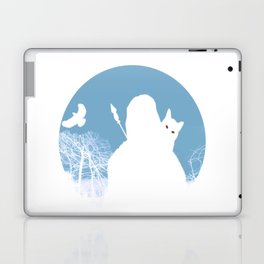 Cat Lover Samurai Warrior Ghost in Mysterious Scary Spooky Horror Haunted Forest  Laptop Skin