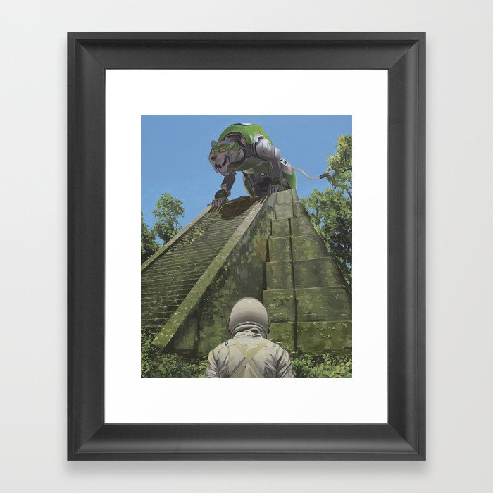 Green Lion Framed Art Print