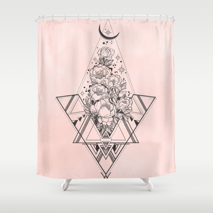 Roses in Moonlight Pink Shower Curtain