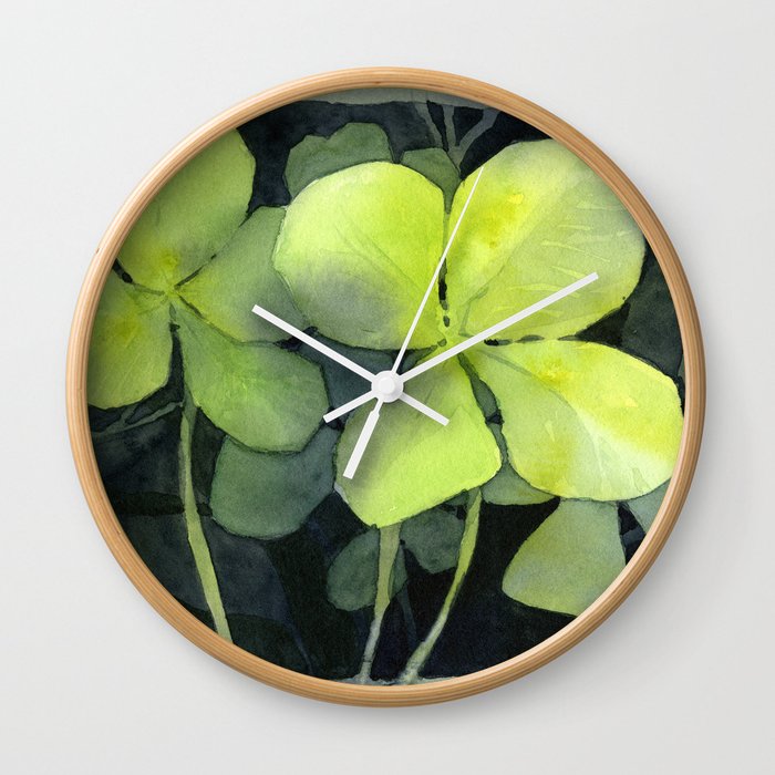 Clover Watercolor Four Leaf Clover Painting Lucky Charm Pattern