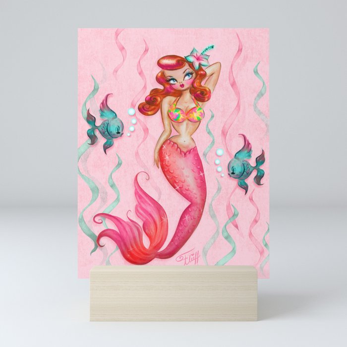 Tropical Redhead Mermaid Mini Art Print