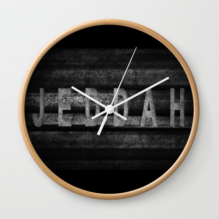 Jeddah lettering, Jeddah Tourism and travel, Creative typography text banner Wall Clock