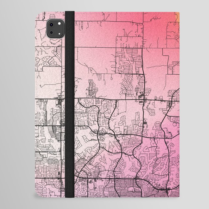 USA, McKinney City Map Poster iPad Folio Case