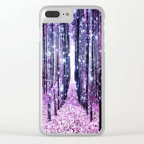 Magical Forest Path Lavender Pink Periwinkle Clear iPhone Case