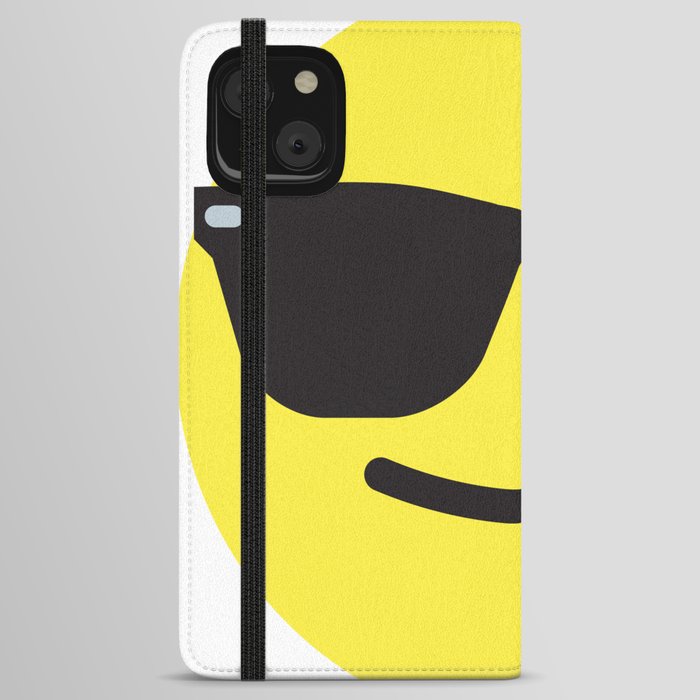Smiling Sunglasses Face Emoji iPhone Wallet Case