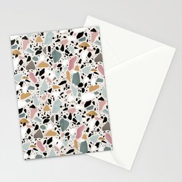 Terrazzo flooring seamless pattern with colorful marble rocks Stationery Card