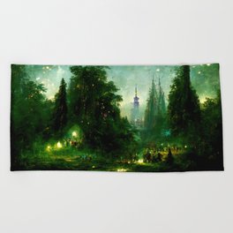 Walking into the forest of Elves Beach Towel