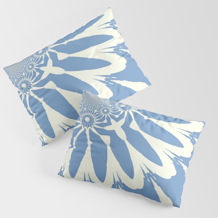 Subtle Blue Flower Pillow Sham